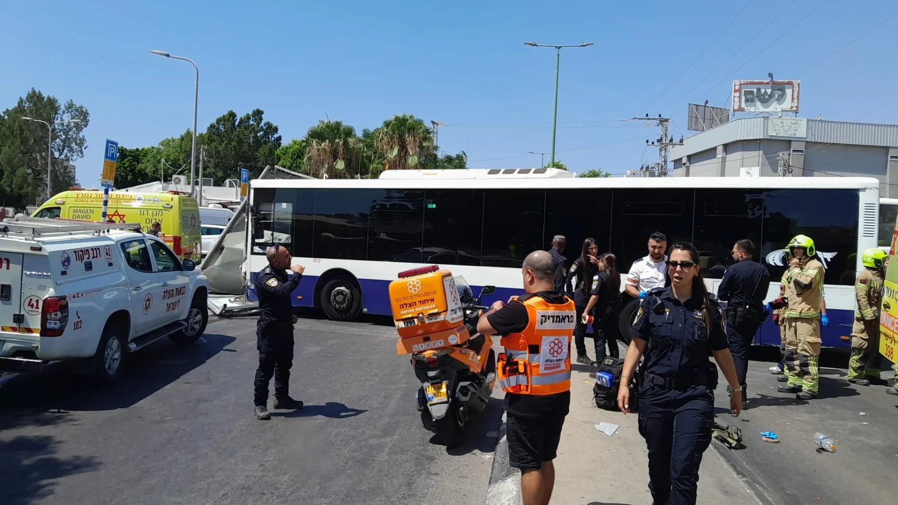 זירת התאונה באשקלון