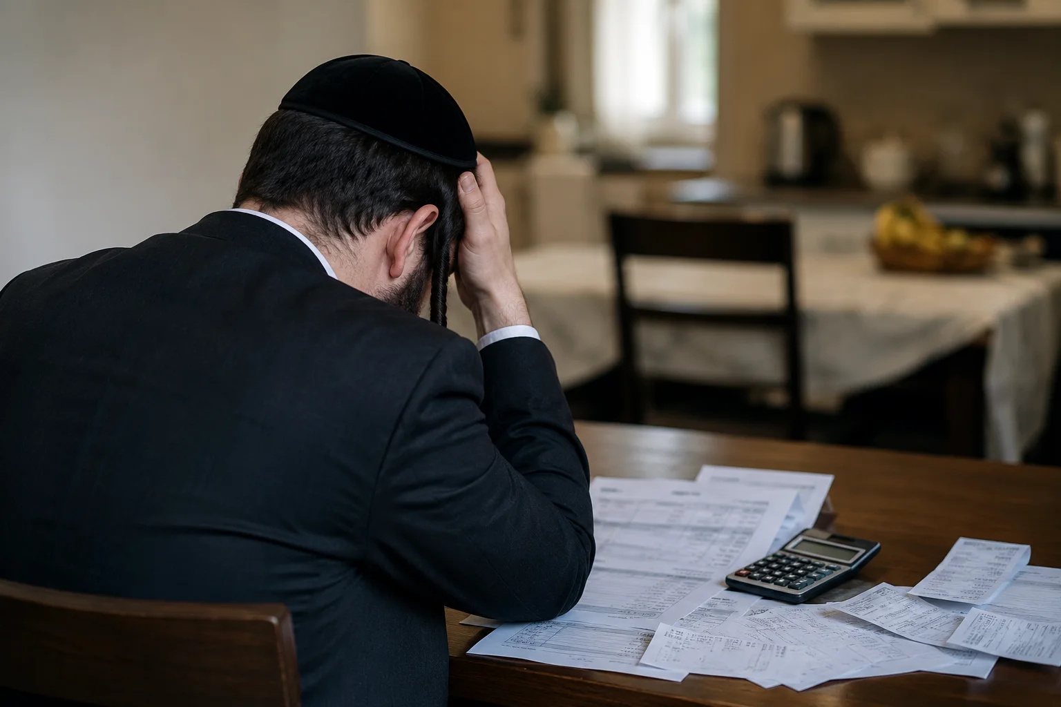 משפחה חרדית מתמודדת עם הוצאות וחשבונות על רקע הסנקציות הכלכליות