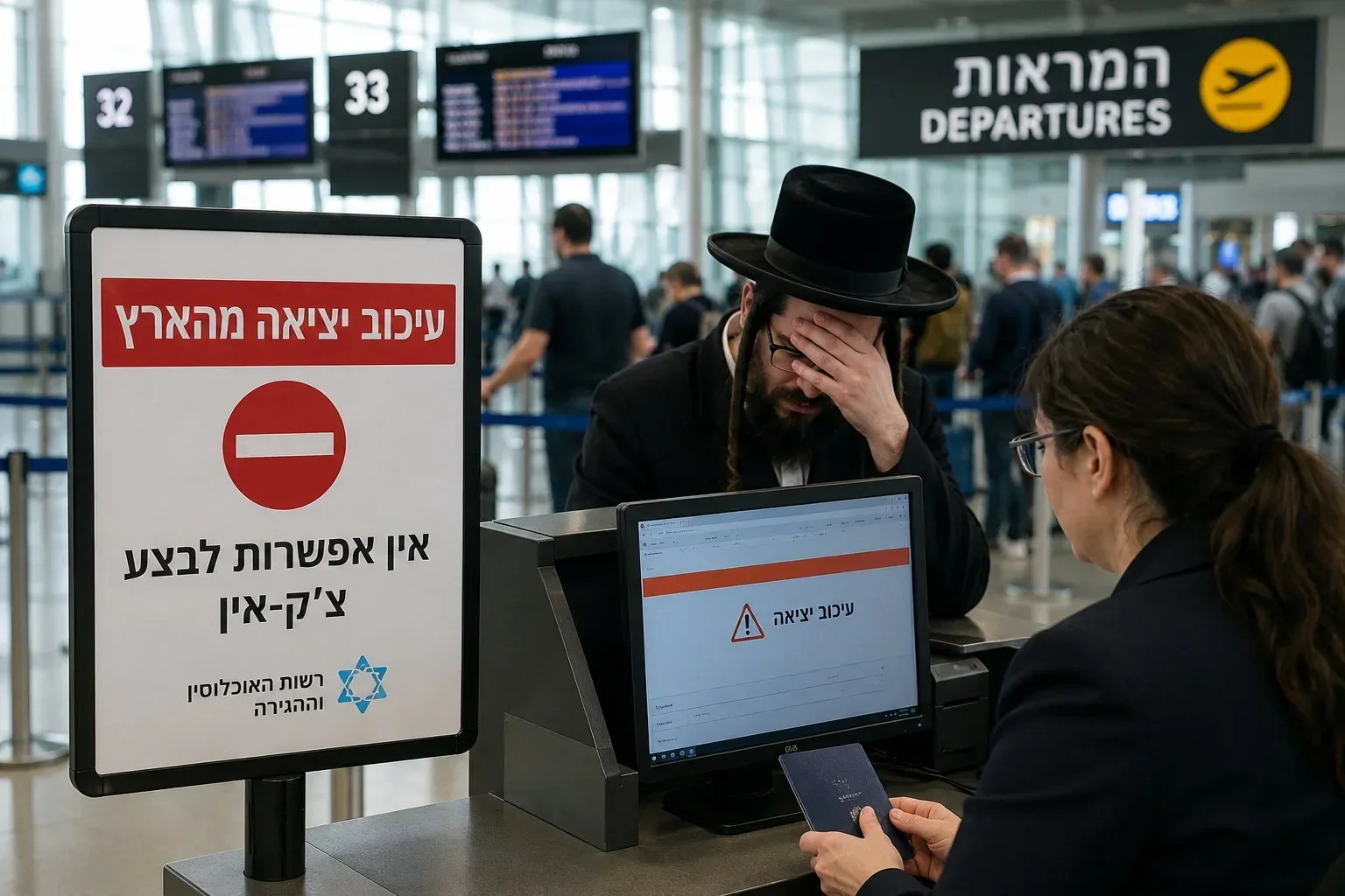 נוסע מעוכב כבר בדלפק הצ'ק אין בנתב"ג