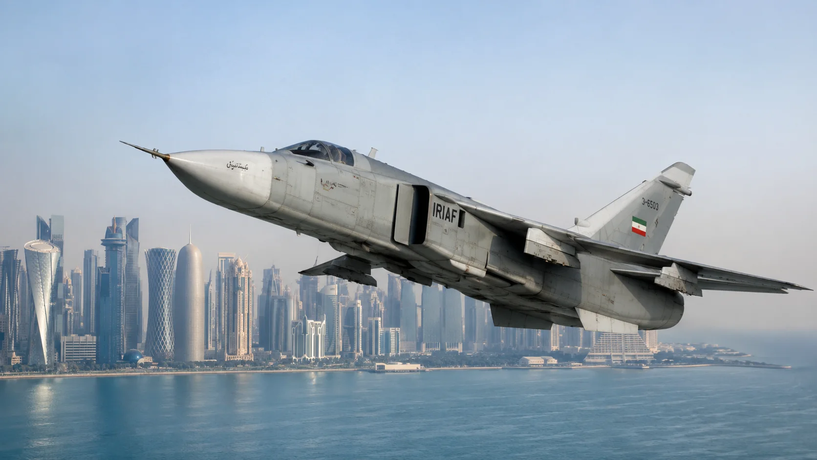 מטוס סוחוי Su-24 איראני מעל דוחא, קטאר