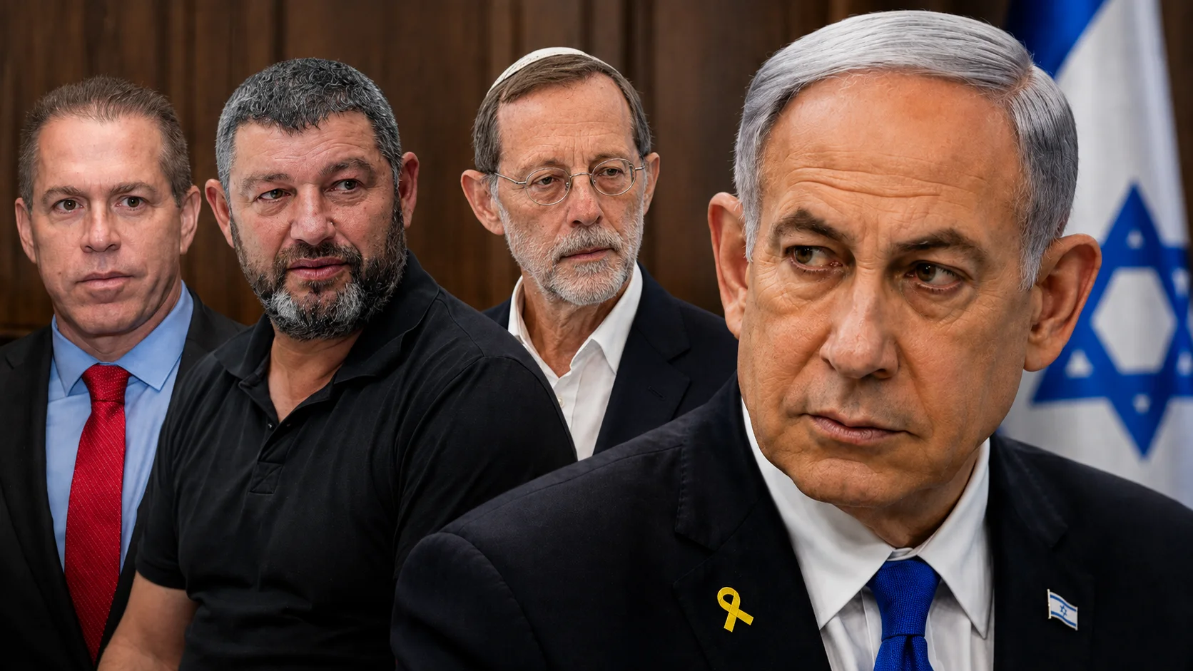 ראש הממשלה לצד שלושה מהאישים העומדים במוקד המאבק על קולות הימין לקראת סגירת הרשימות
