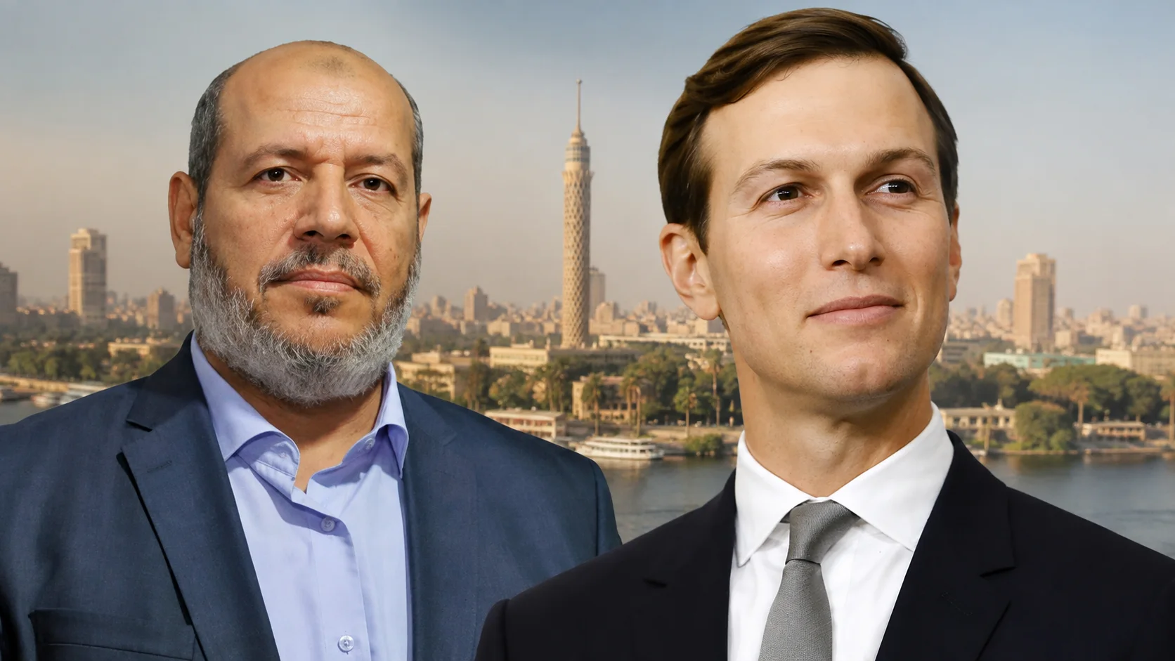 ג'ארד קושנר וח'ליל אל-חיה. אילוסטרציה לפגישה הצפויה בקהיר