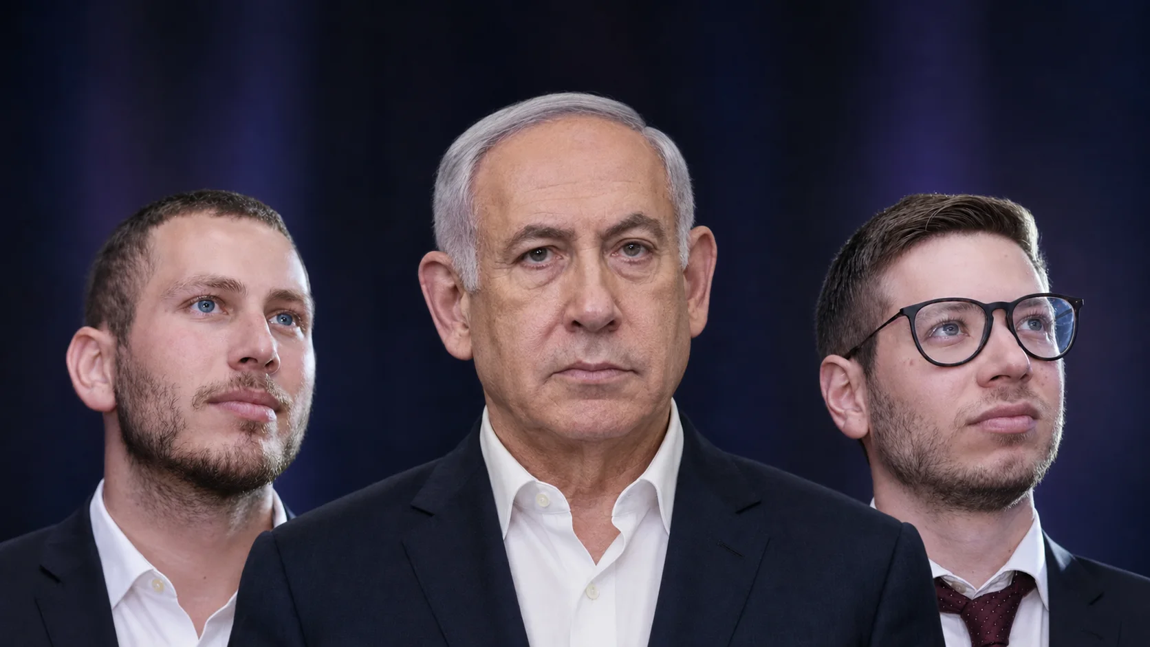 ראש הממשלה בנימין נתניהו ובניו יאיר ואבנר