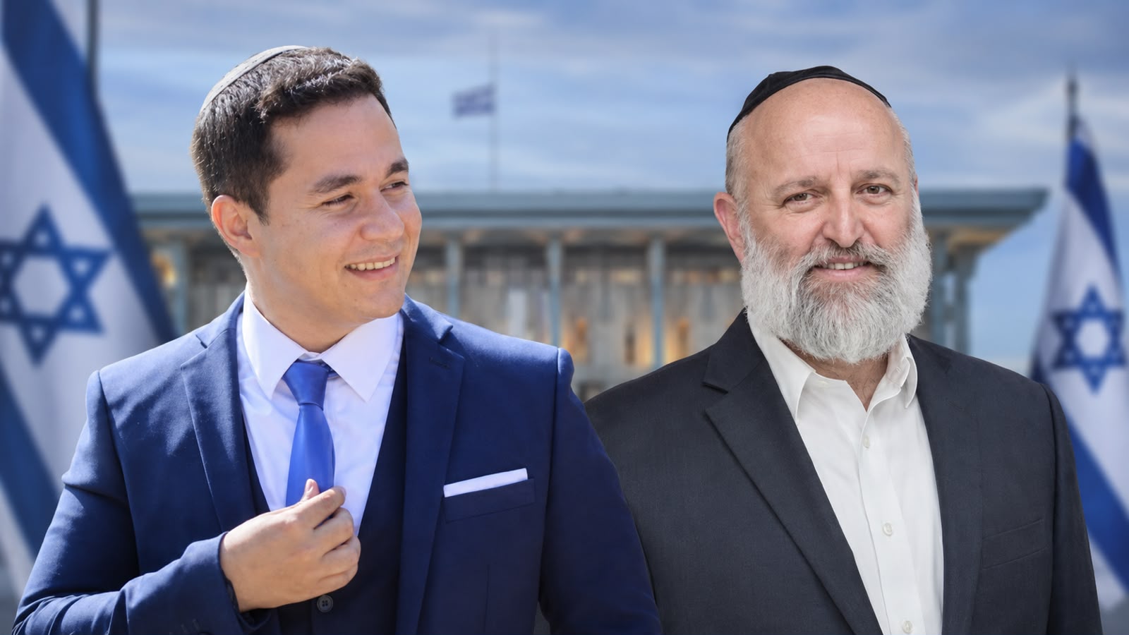 דן אילוז ושבתאי קטש על רקע הכנסת